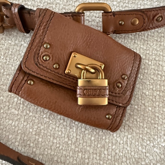 Chloé Paddington Leather Belt Bag Coin Pouch Padlock Brown Size 85 cm main image 6